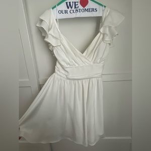White Ruffled Mini Dress
